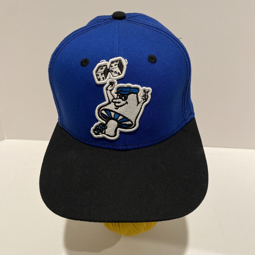 Mellow Mushroom Adjustable Hat Cap Blue/Black Embroidered Mushroom Dice SnapBack